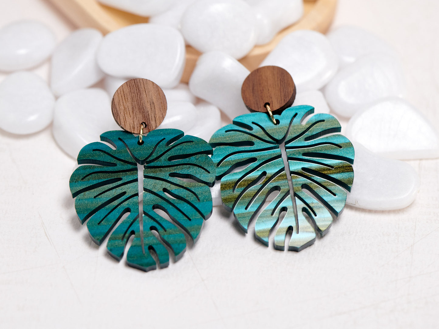 Brushed Monstera Earrings