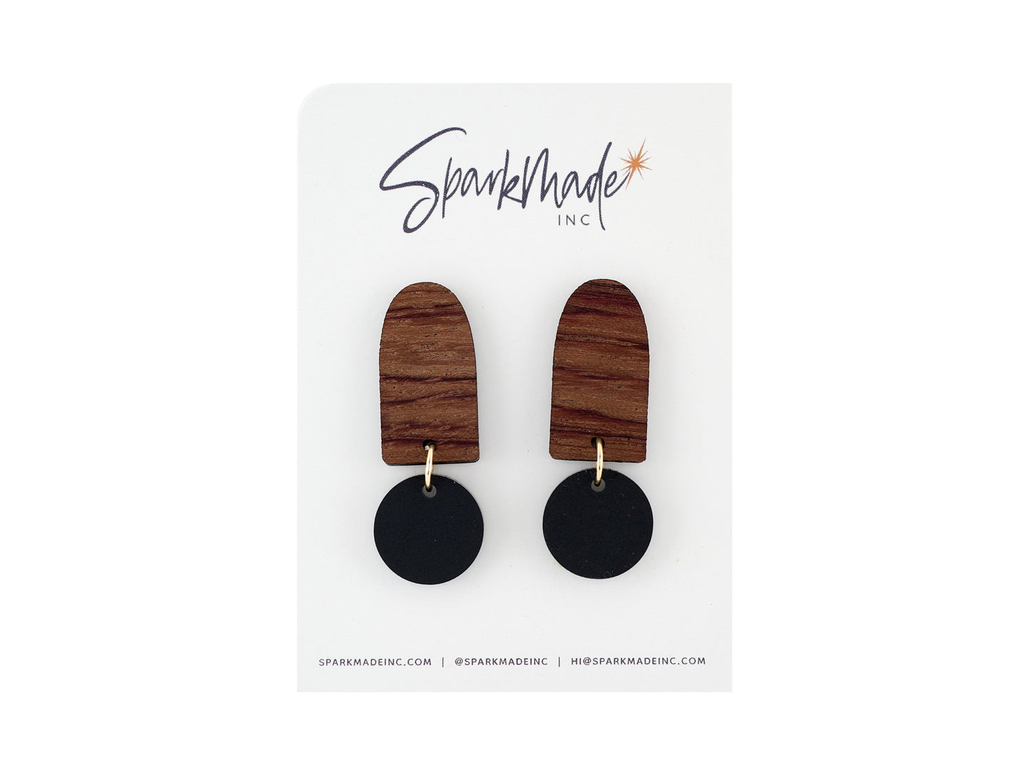 Color Drop Minimalistic Earrings - Black