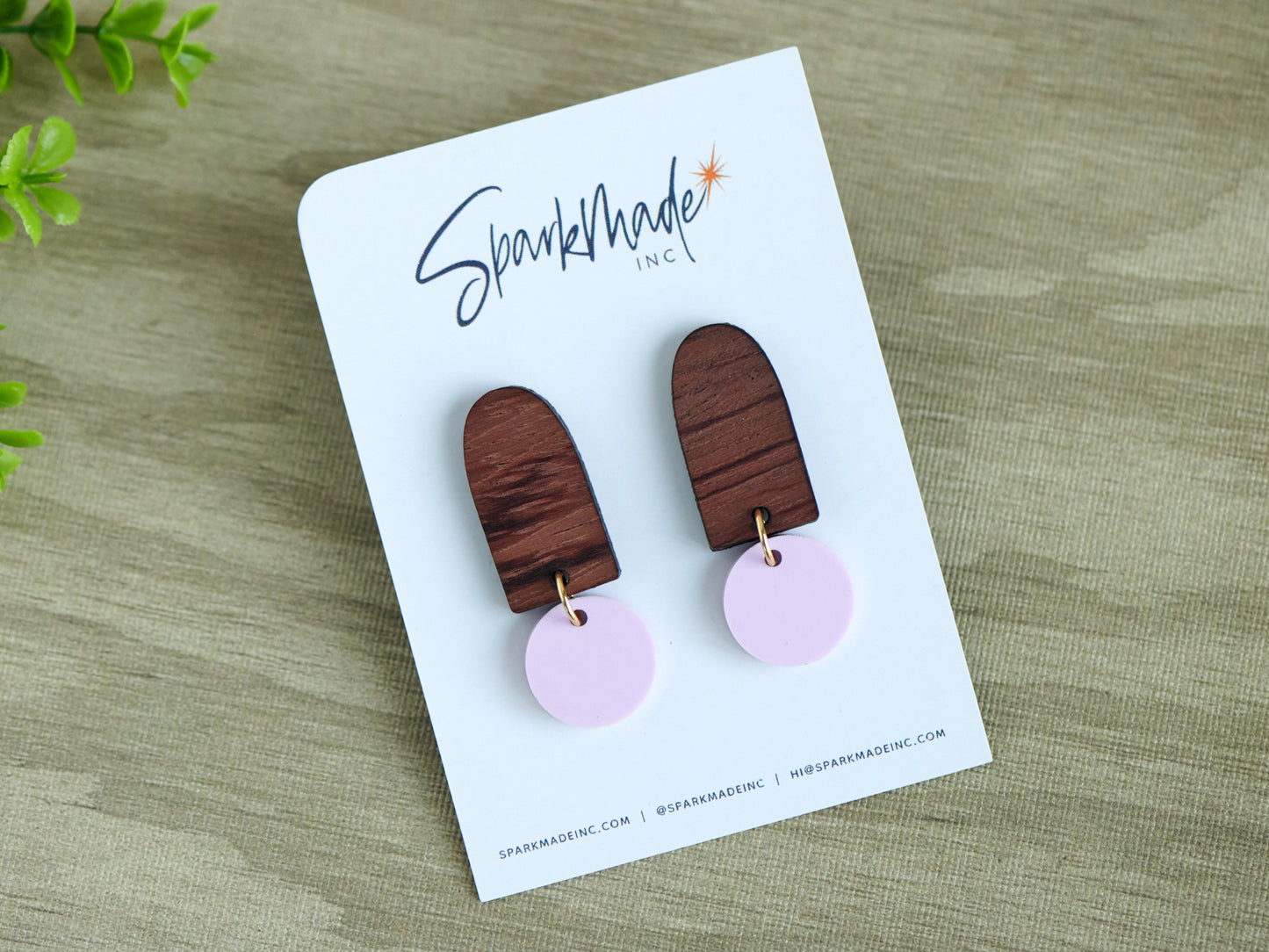 Color Drop Minimalistic Earrings - Powder Pink