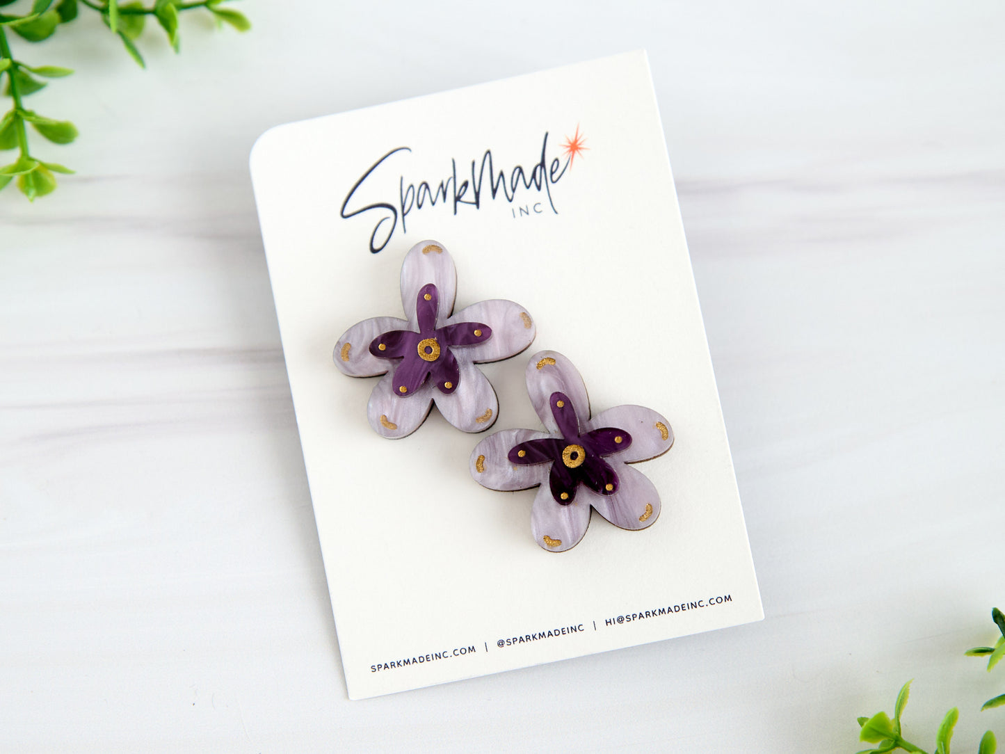Fantasy Flower Earrings Lavender