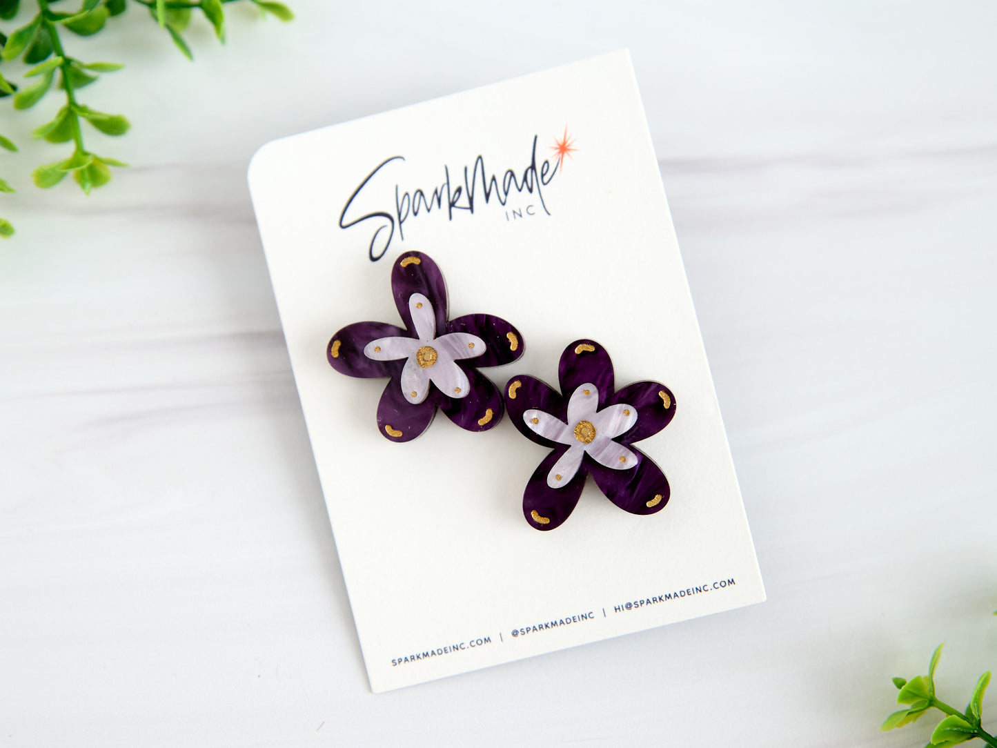 Fantasy Flower Earrings Purple