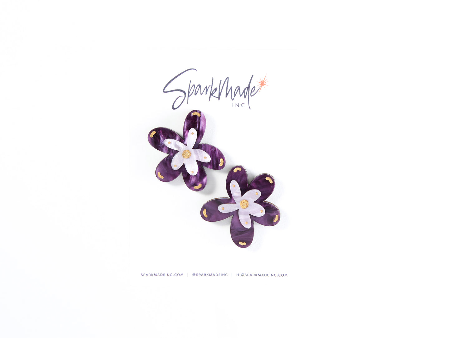 Fantasy Flower Earrings Purple