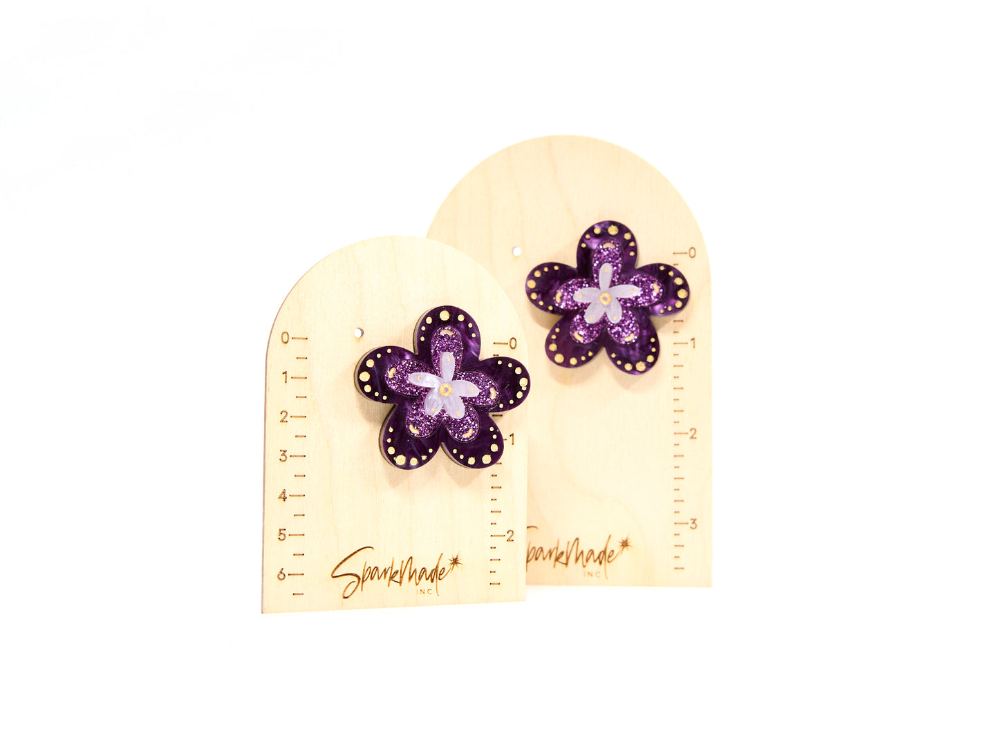 Fantasy Flower Statement Earrings Purple