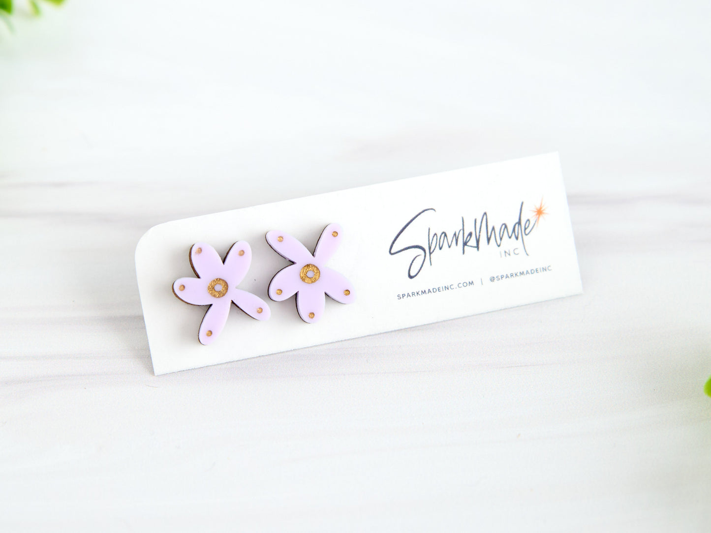 Fantasy Flower Stud Earrings Lilac