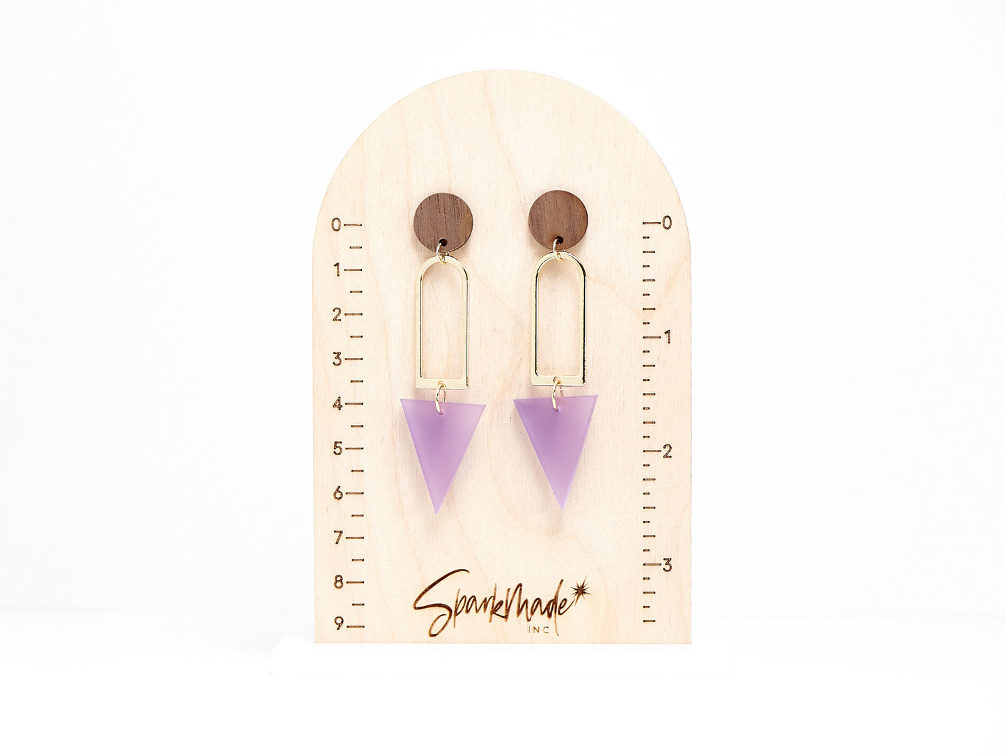 Frosted Triangle Drop Earrings