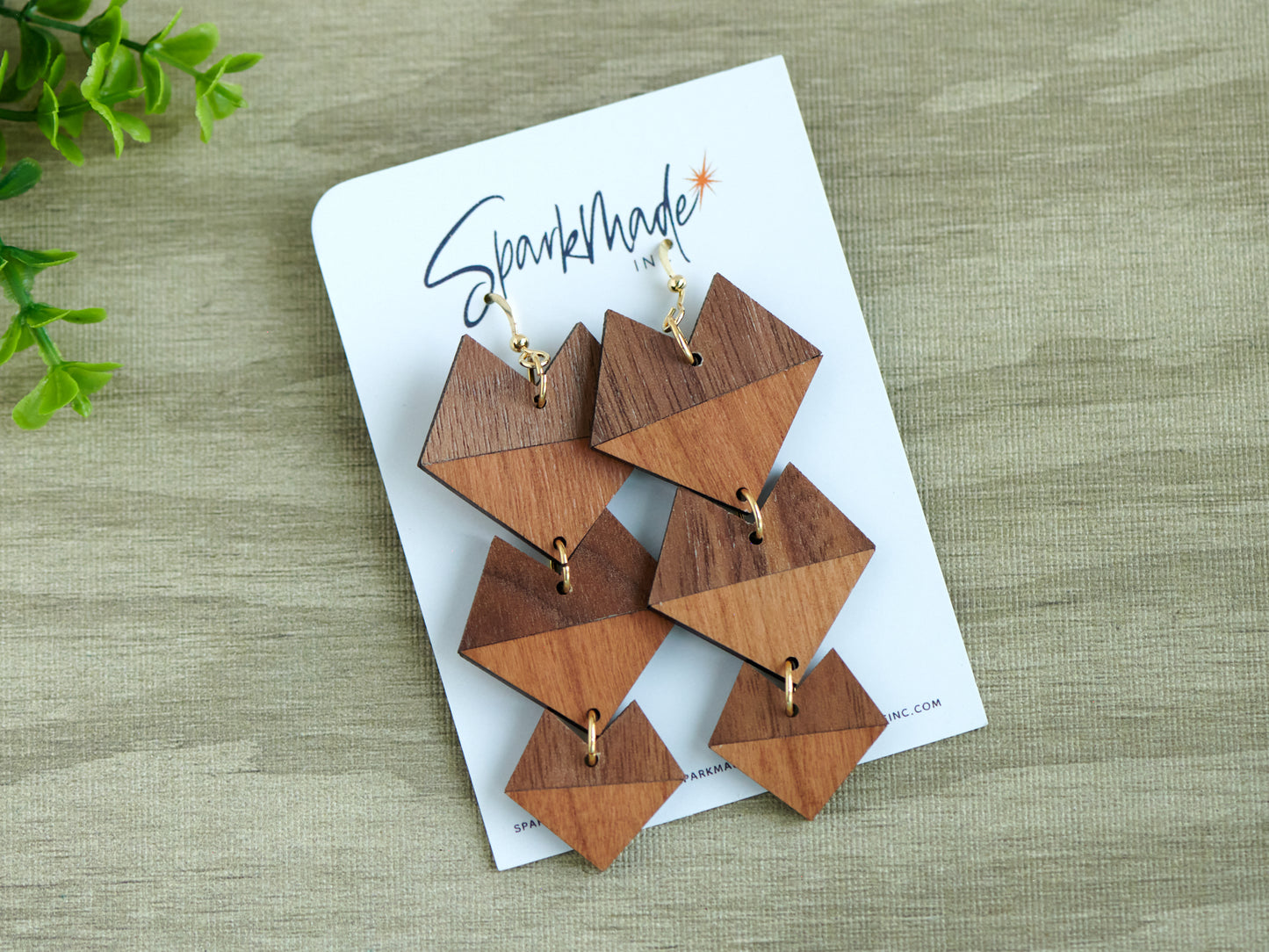 Geometric Heart Earrings