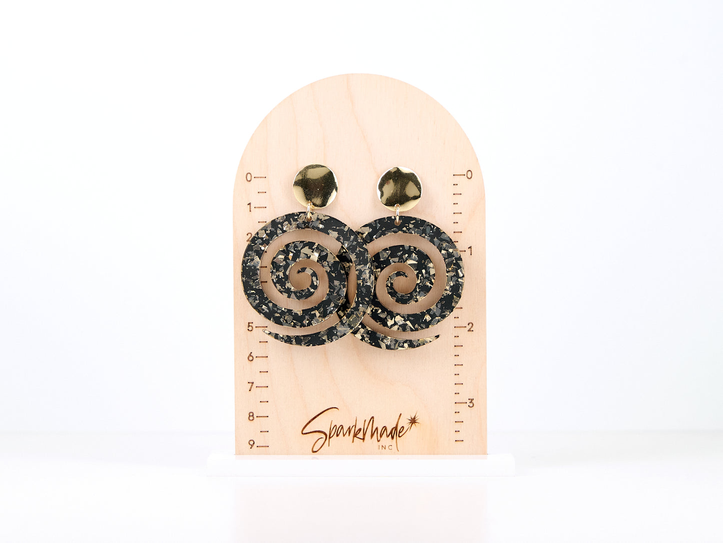 Gold & Black Swirl Earrings