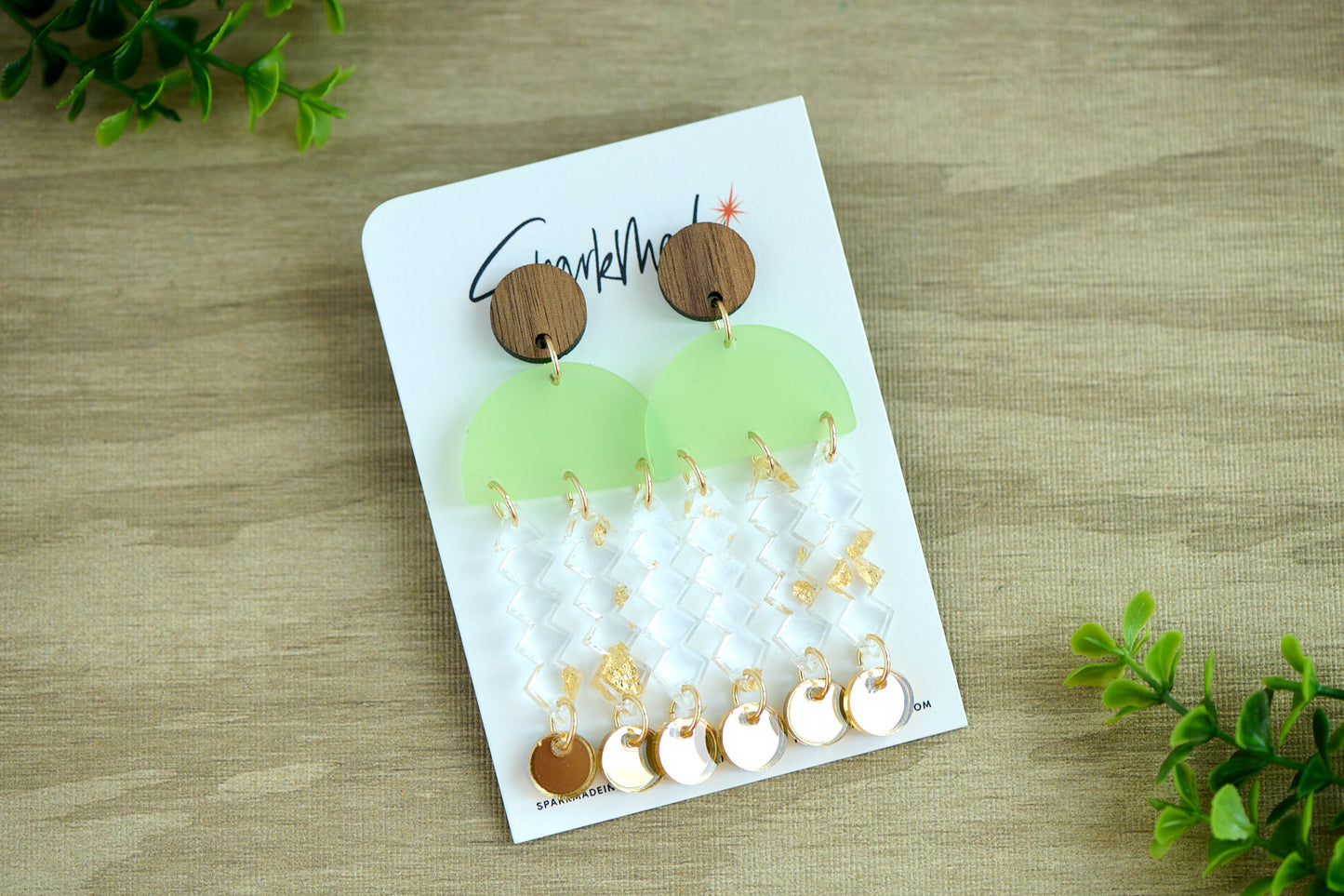 Jelly Frosted Drop Earrings - Lime Green