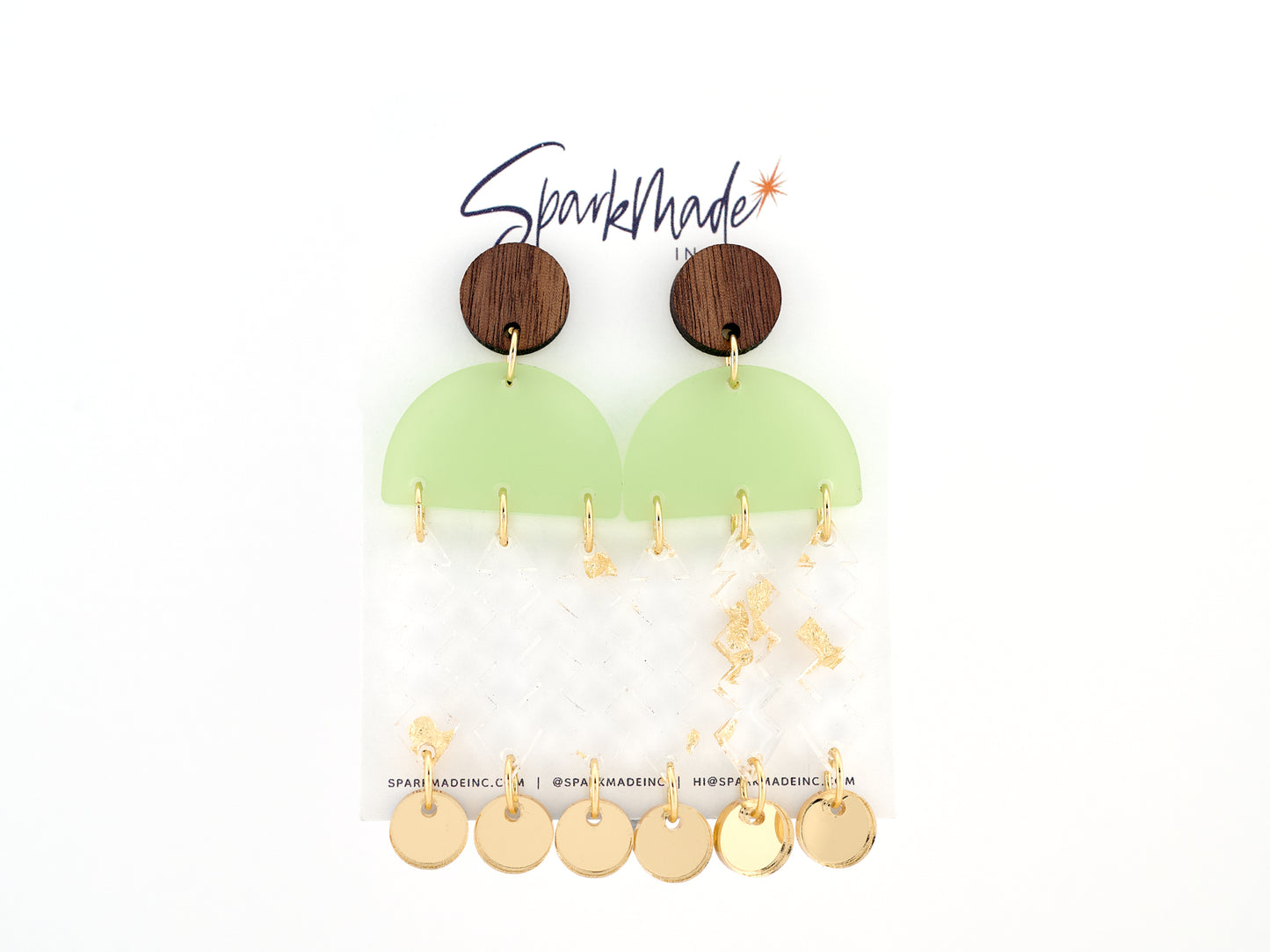 Jelly Frosted Drop Earrings - Lime Green