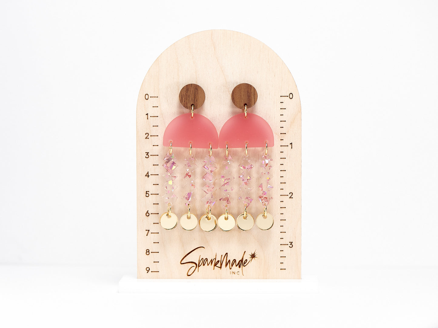 Jelly Frosted Drop Earrings - Pink