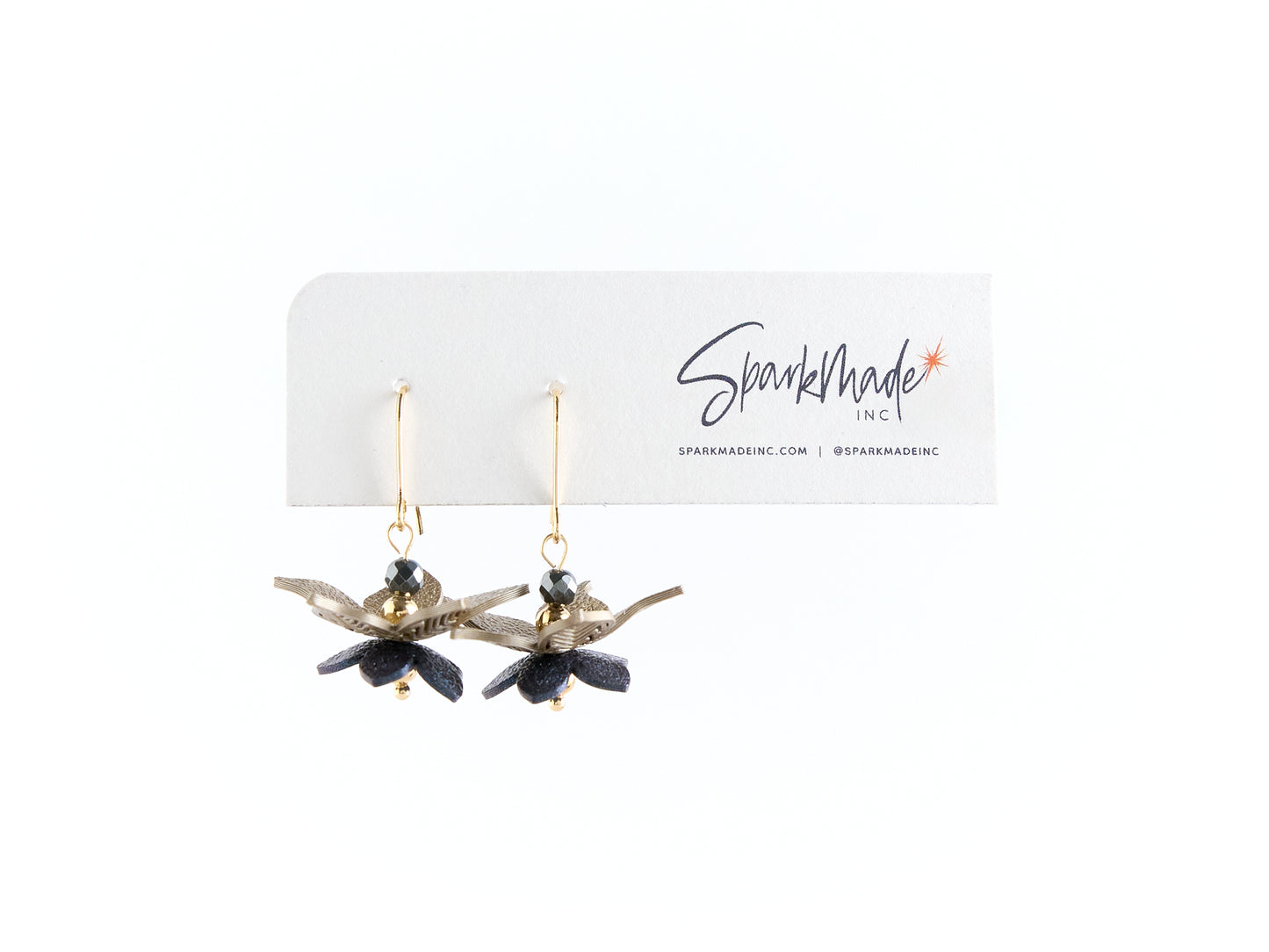 Kaia Drop Earrings Blue Gold/Midnight