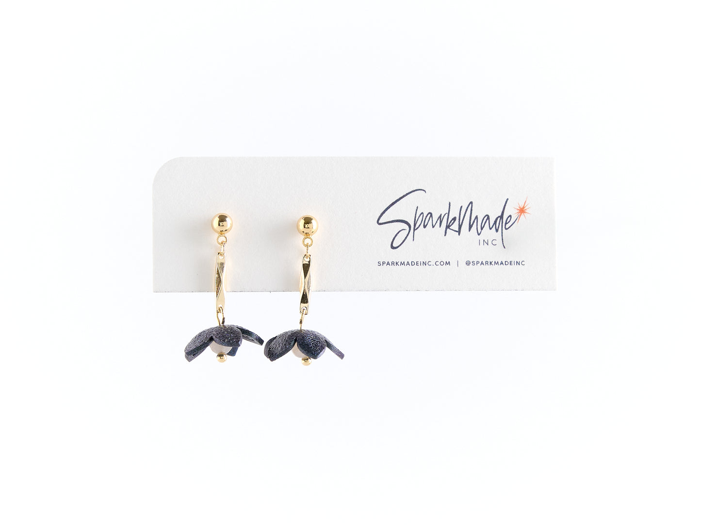 Kaia Single Drop Earrings Midnight Blue
