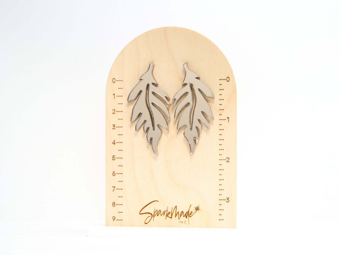 Mirror Leaf Bronce Stud Earrings
