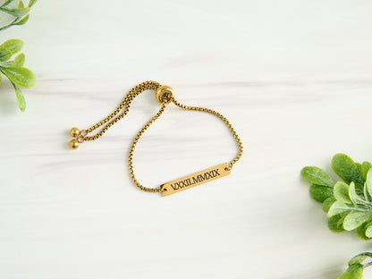 Personalized Adjustable Stainless Steel Bracelet