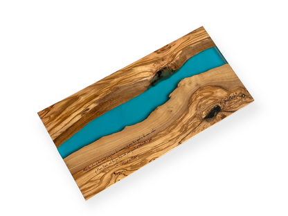 Olive Wood & Blue Resin Charcuterie Board