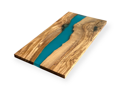 Olive Wood & Blue Resin Charcuterie Board