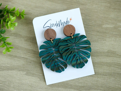Brushed Monstera Earrings