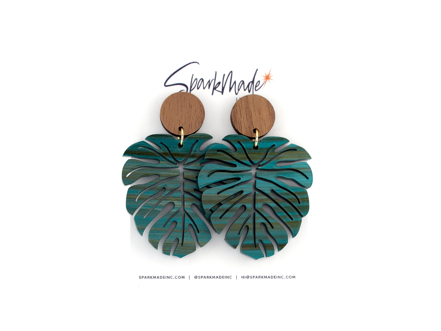 Brushed Monstera Earrings