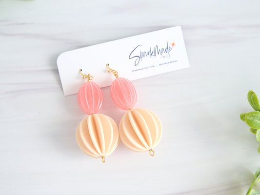 Burlesque 3D Printed Earrings Large Pink