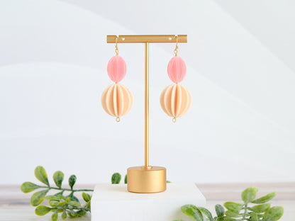 Burlesque 3D Printed Earrings Large Pink