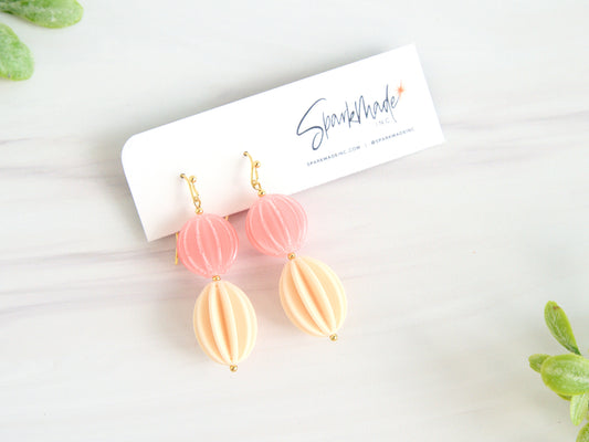 Burlesque 3D Printed Earrings Medium Pink