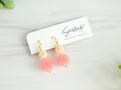 Burlesque 3D Printed Earrings Small Pink