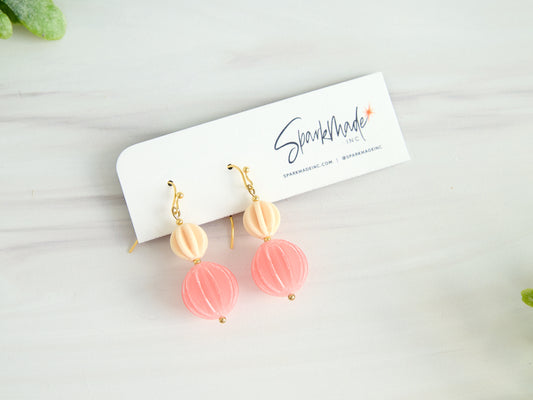 Burlesque 3D Printed Earrings Small Pink