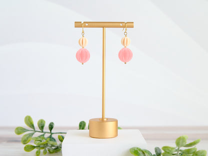 Burlesque 3D Printed Earrings Small Pink