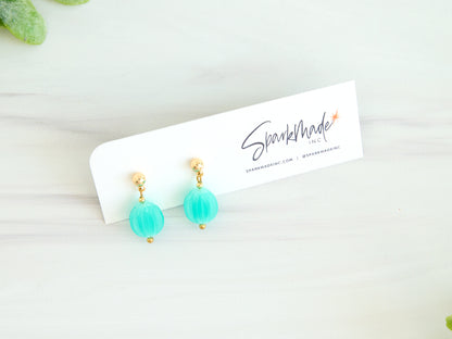 Burlesque 3D Printed Tiny Earrings Blue