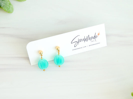 Burlesque 3D Printed Tiny Earrings Blue