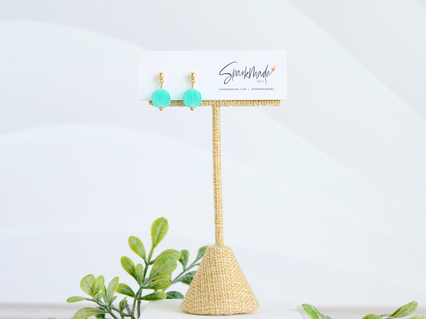 Burlesque 3D Printed Tiny Earrings Blue