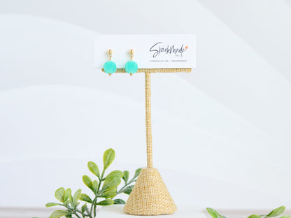 Burlesque 3D Printed Tiny Earrings Blue