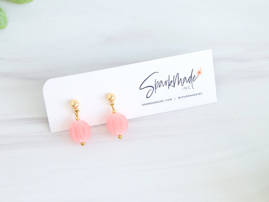 Burlesque 3D Printed Tiny Earrings Pink
