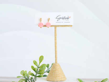 Burlesque 3D Printed Tiny Earrings Pink