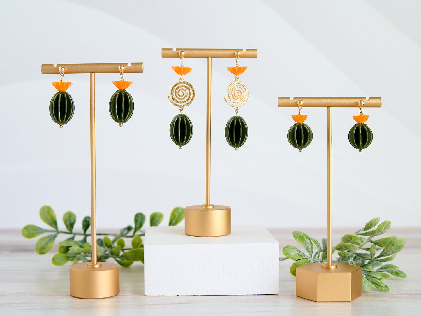 Burlesque Cactus 3D Printed Earrings Small