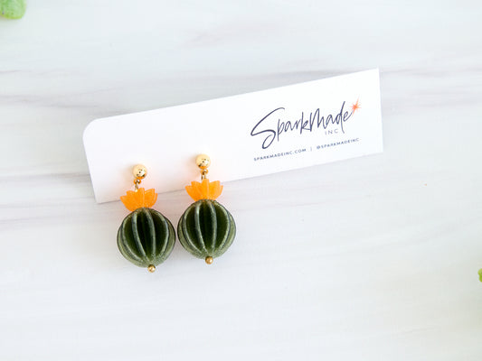 Burlesque Cactus 3D Printed Earrings Small
