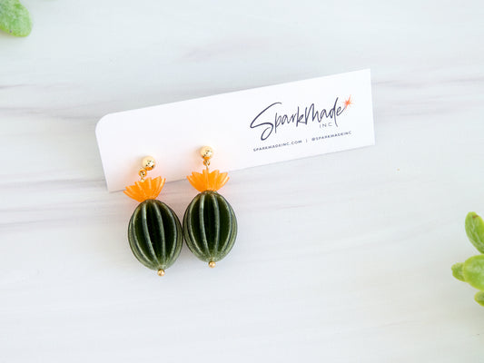 Burlesque Cactus 3D Printed Earrings Medium