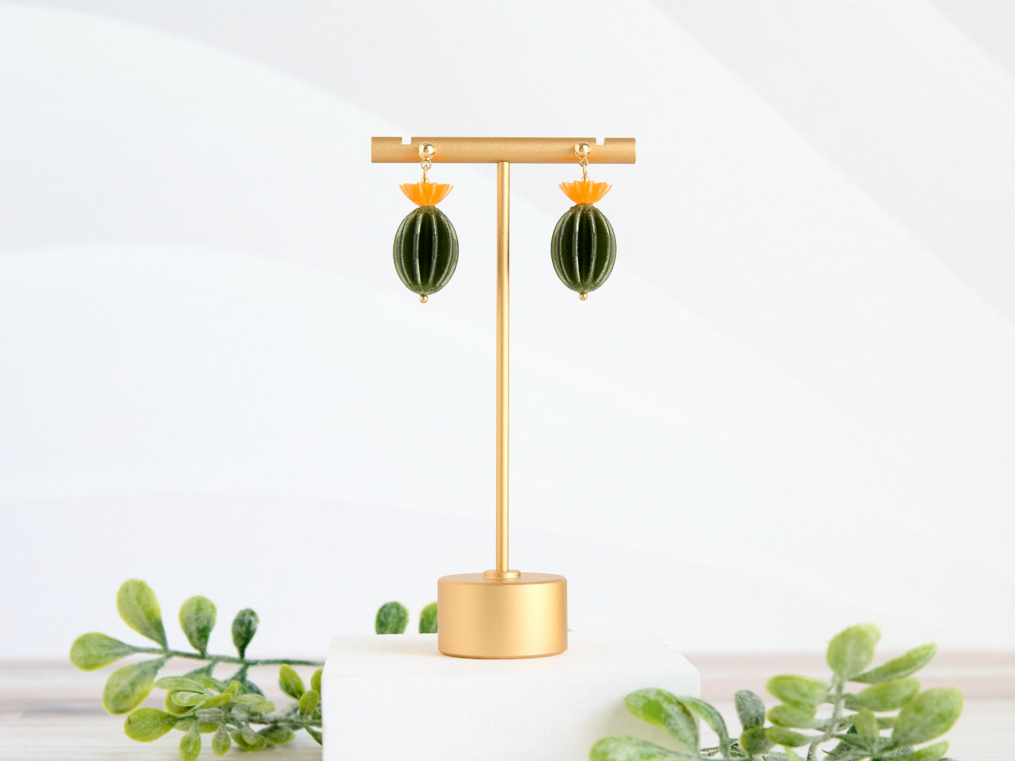 Burlesque Cactus 3D Printed Earrings Medium