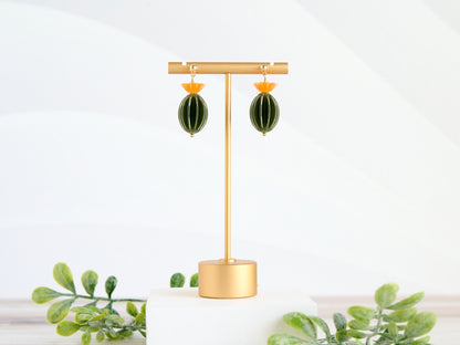 Burlesque Cactus 3D Printed Earrings Medium