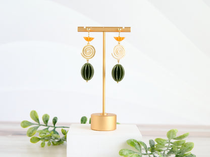 Burlesque Cactus 3D Printed Statement Earrings