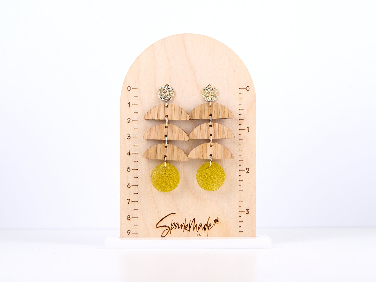 Cascade Wood & Gold Earrings