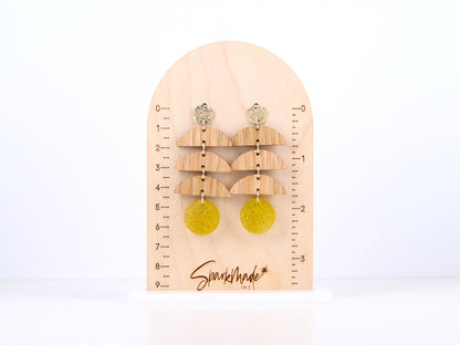 Cascade Wood & Gold Earrings