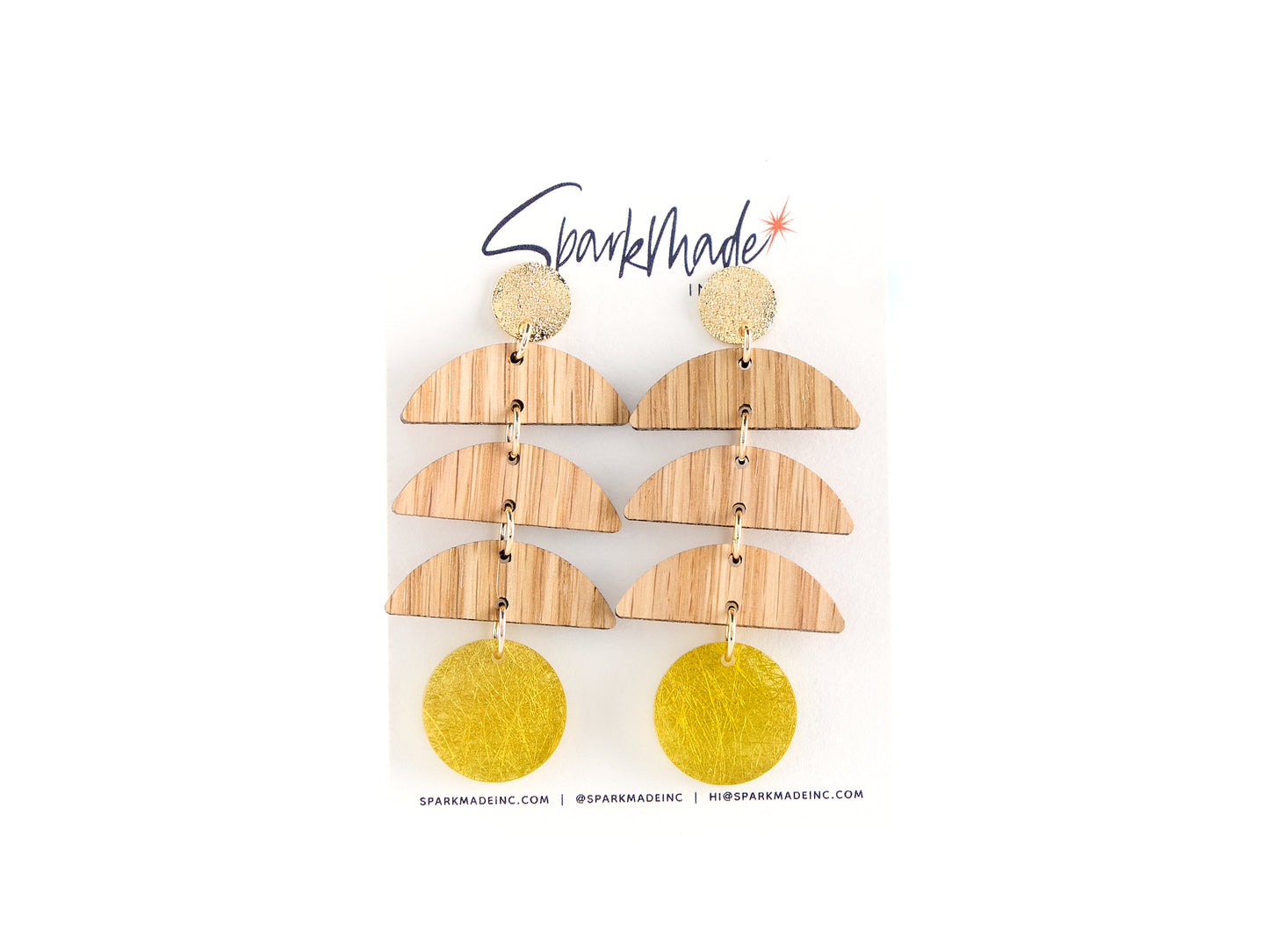 Cascade Wood & Gold Earrings