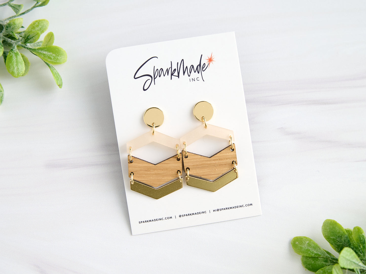 Chevron Layers Earrings Short