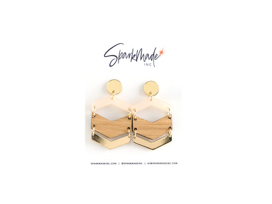 Chevron Layers Earrings Short