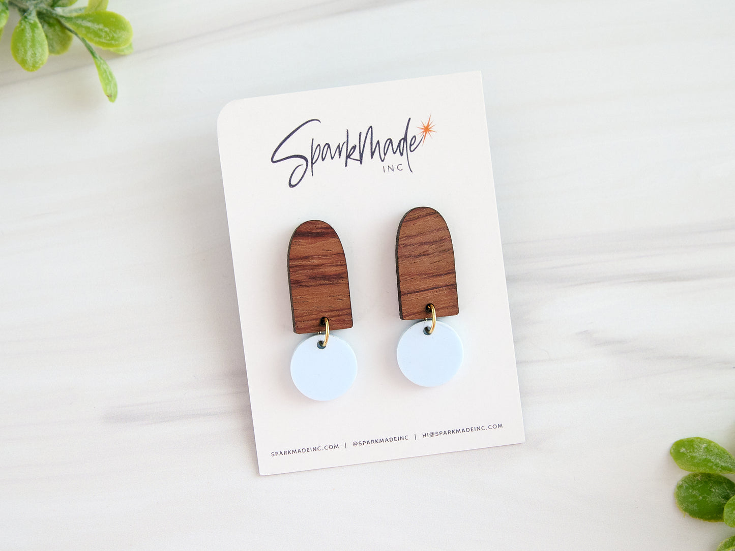 Color Drop Minimalistic Earrings - Baby Blue