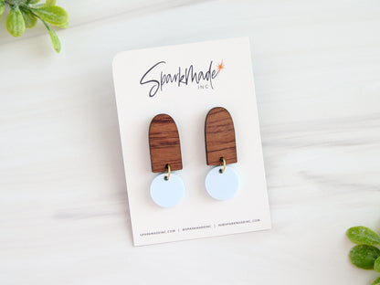Color Drop Minimalistic Earrings - Baby Blue
