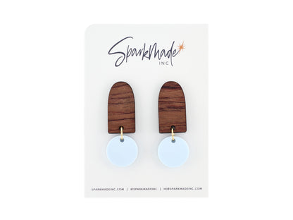 Color Drop Minimalistic Earrings - Baby Blue