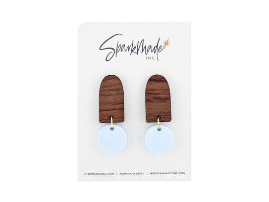 Color Drop Minimalistic Earrings - Baby Blue
