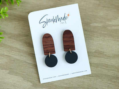 Color Drop Minimalistic Earrings - Black